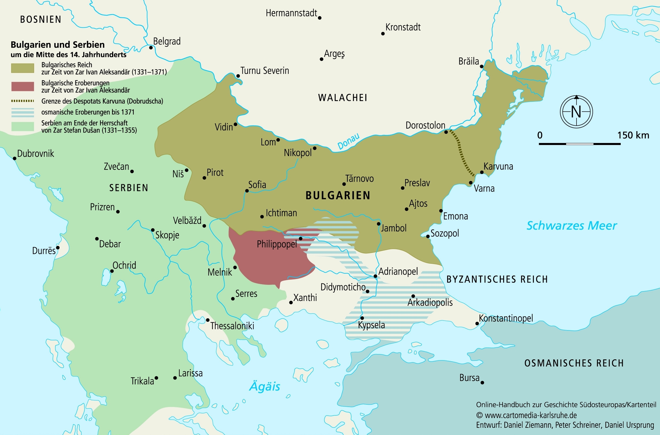 Bulgarien und Serbien um die Mitte des 14. Jahrhunderts