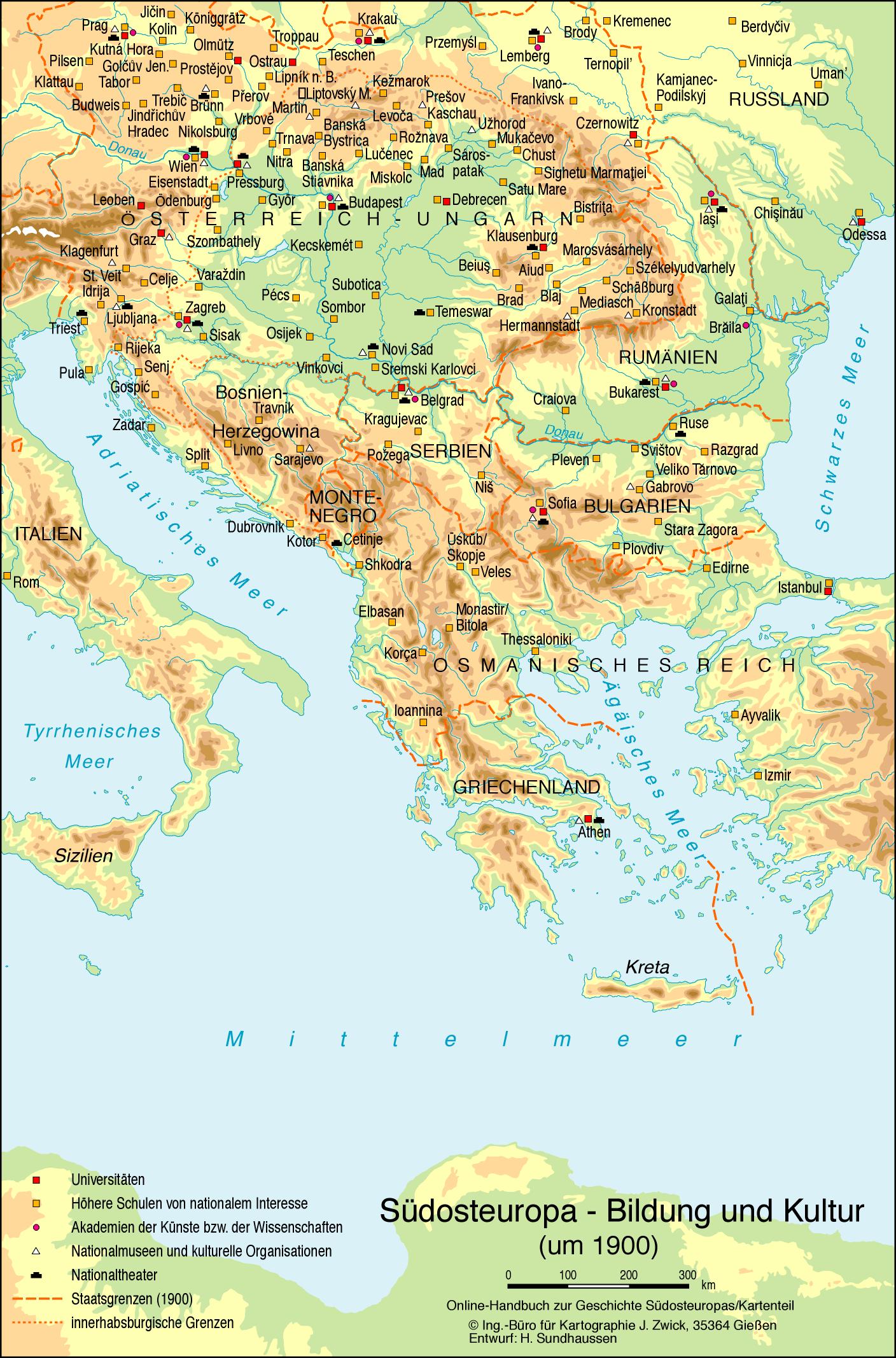 Südosteuropa – Bildung und Kultur (um 1900)
